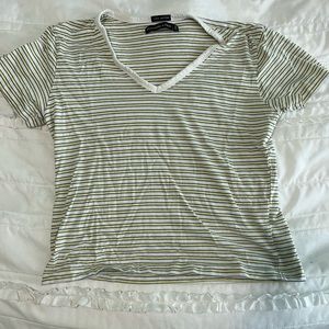 Striped Abercrombie cotton v neck